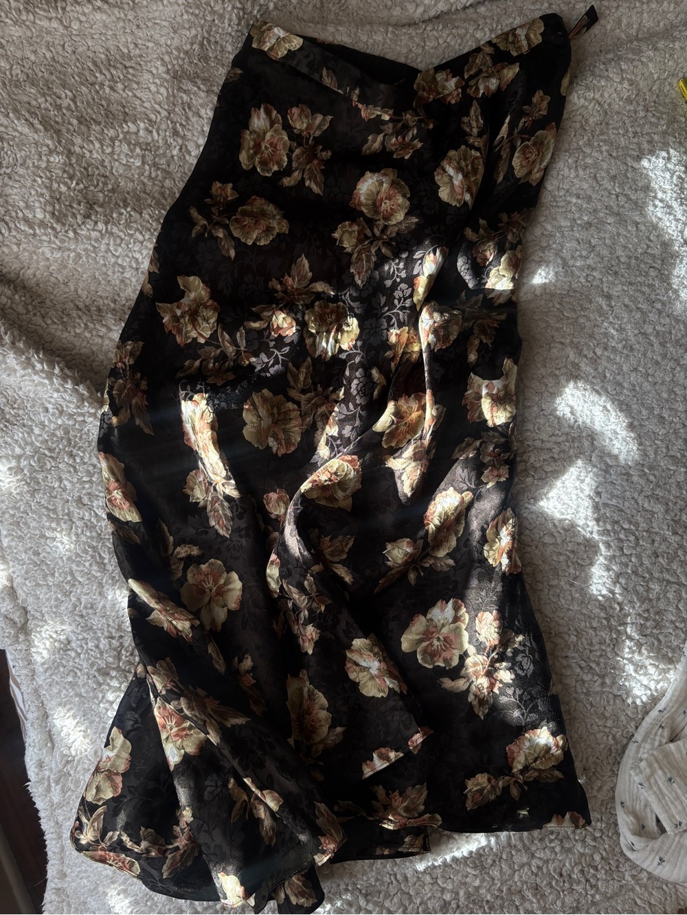Vintage Floral Silk skirt